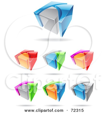 Royalty-Free (RF) Clipart Illustration of a Digital Collage Of Colorful 3d Icons - Version 1 by cidepix