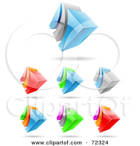 Royalty-Free (RF) Clipart Illustration of a Digital Collage Of Colorful 3d Icons - Version 2 by cidepix