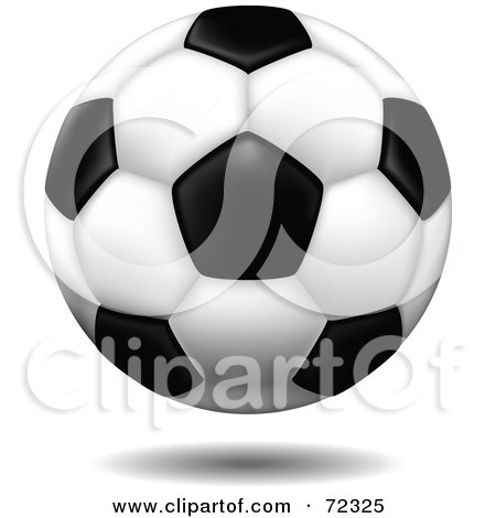 Royalty-Free (RF) Clipart Illustration of a Hovering 3d Standard Soccer Ball With A Shadow by cidepix
