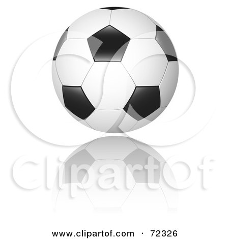 Royalty-Free (RF) Clipart Illustration of a New Black And White Soccer Ball With A Reflection by cidepix