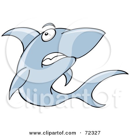 Royalty-Free (RF) Clipart Illustration of a Grumpy Blue Shark by cidepix