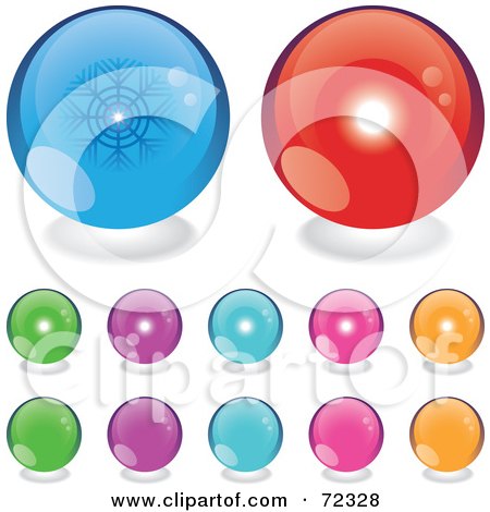 Royalty-Free (RF) Clipart Illustration of a Digital Collage Of Reflective Colorful Summer And Winter Orbs by cidepix