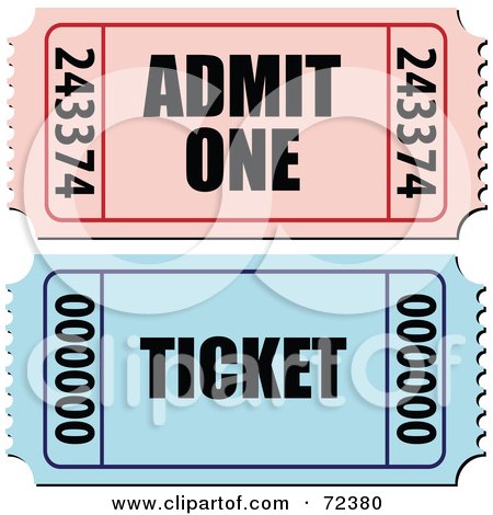 Royalty-Free (RF) Clipart Illustration of a Digital Collage Of Admit One And Raffle Tickets by cidepix