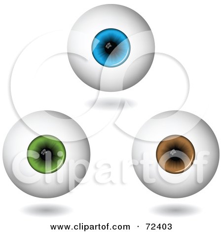 Royalty-Free (RF) Clipart Illustration of a Digital Collage Of Hovering 3d Eyeballs by cidepix