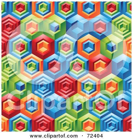 Royalty-Free (RF) Clipart Illustration of a Background Of 3d Colorful Cubes by cidepix