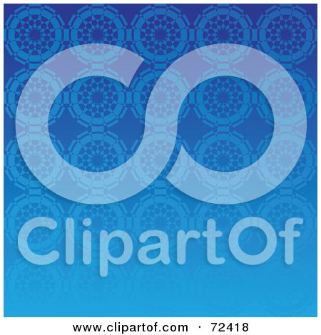 Royalty-Free (RF) Clipart Illustration of a Bright Blue Background With Floral Patterns by cidepix