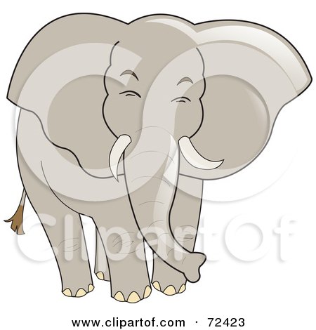Royalty-Free (RF) Clipart Illustration of a Happy Elephant Walking Forward by cidepix