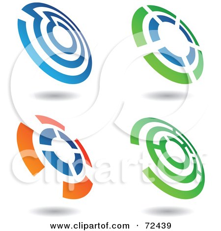 Royalty-Free (RF) Clipart Illustration of a Digital Collage Of Four Colorful Circle Icons by cidepix