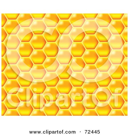 Royalty-Free (RF) Clipart Illustration of a Yellow Honeycomb Patterned Background by cidepix