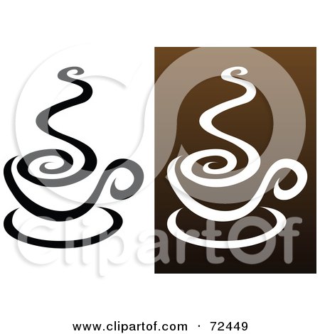 Royalty-Free (RF) Clipart Illustration of a Digital Collage Of Coffee Cups With Swirling Steam by cidepix
