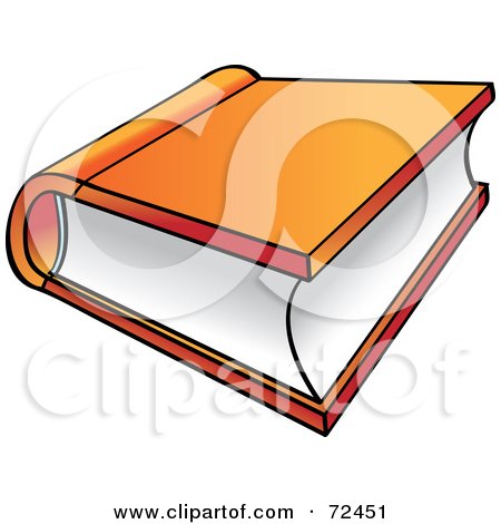 Royalty-Free (RF) Clipart Illustration of an Orange Closed Text Book by cidepix