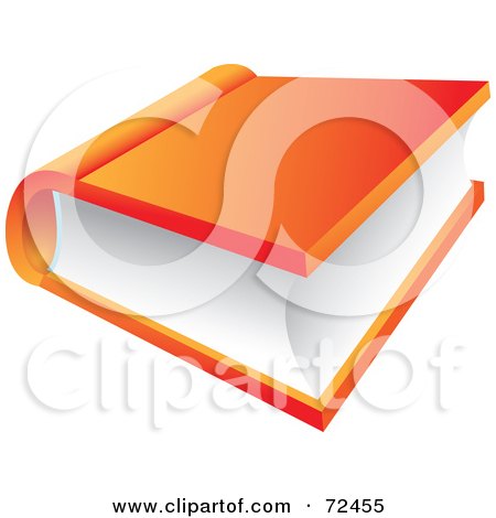Royalty-Free (RF) Clipart Illustration of an Orange Closed 3d Text Book by cidepix