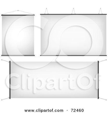 Royalty-Free (RF) Clipart Illustration of a Digital Collage Of Three Blank Display Signs by cidepix