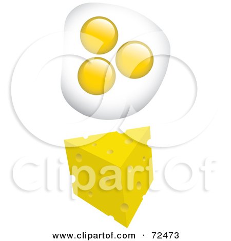 Royalty-Free (RF) Clipart Illustration of a Digital Collage Of Fried Eggs With A Wedge Of Cheese by cidepix