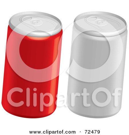 Royalty-Free (RF) Clipart Illustration of a Digital Collage Of Red And Silver Soda Cans by cidepix