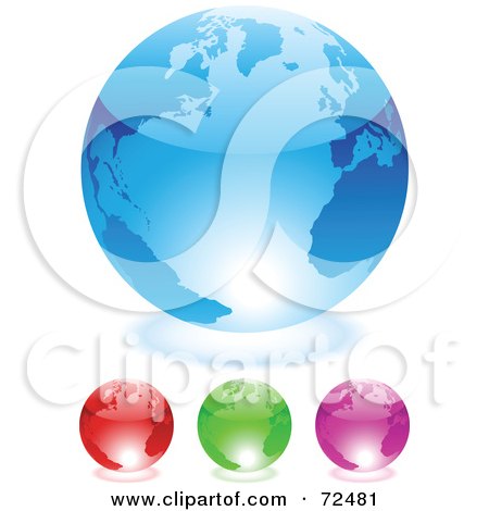 Royalty-Free (RF) Clipart Illustration of a Digital Collage Of Colorful Shiny 3d Glass Globes by cidepix