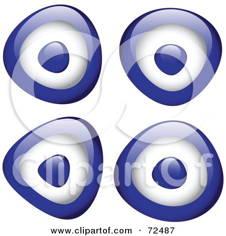 Royalty-Free (RF) Clipart Illustration of a Digital Collage Of Four Blue 3d Eyeballs by cidepix