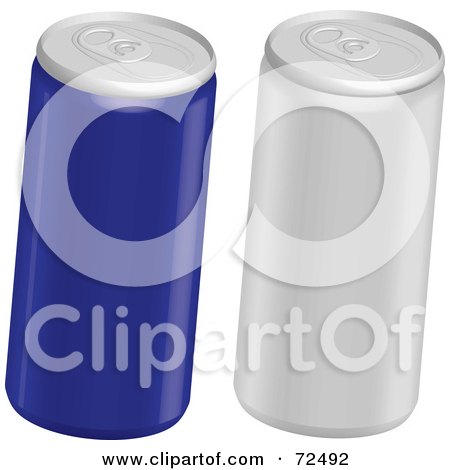 Royalty-Free (RF) Clipart Illustration of a Digital Collage Of Blue And Silver Soda Cans by cidepix
