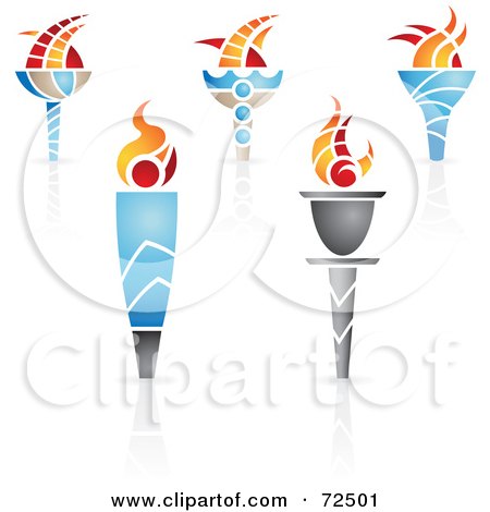 Royalty-Free (RF) Clipart Illustration of a Digital Collage Of Olympic Torches by cidepix