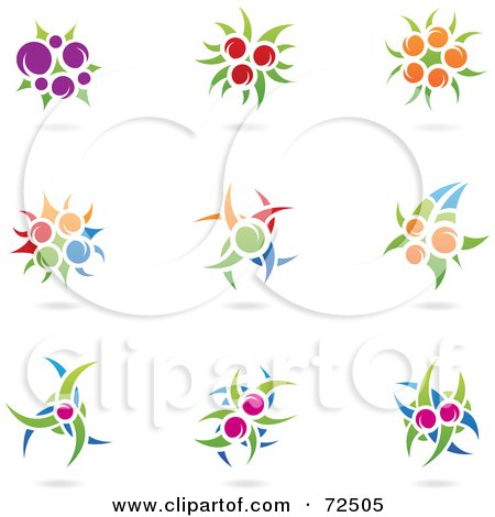 Royalty-Free (RF) Clipart Illustration of a Digital Collage Of Colorful Plant Icons by cidepix