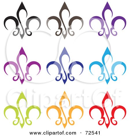 Royalty-Free (RF) Clipart Illustration of a Digital Collage Of Colorful Lily Design Elements by cidepix