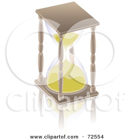 Royalty-Free (RF) Clipart Illustration of a Wooden Hourglass With Golden Sand by cidepix