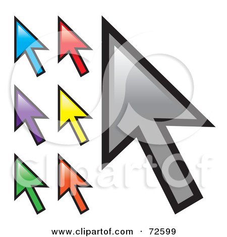 Royalty-Free (RF) Clipart Illustration of a Digital Collage Of Colorful Arrow Cursors by Arena Creative