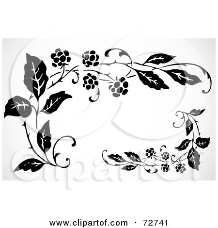 Royalty-Free (RF) Clipart Illustration of a Black And White Blackberry Text Box by BestVector