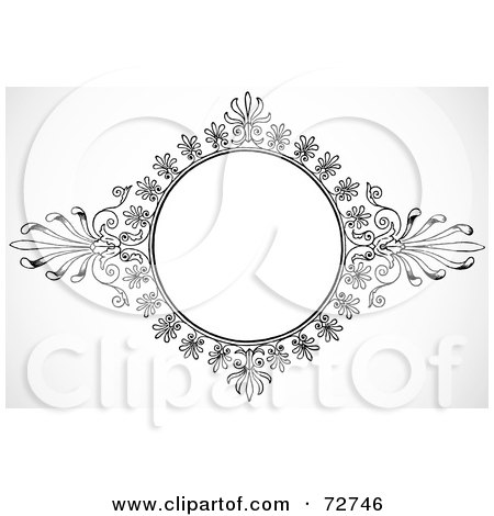 Royalty-Free (RF) Clip Art Illustration of a Black And White Blank Text Box Border - Version 7 by BestVector