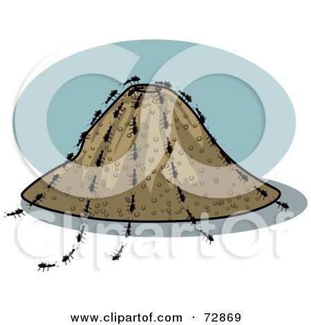 Royalty-Free (RF) Clipart Illustration of Ants Crawling Up And Down An Ant Hill by r formidable
