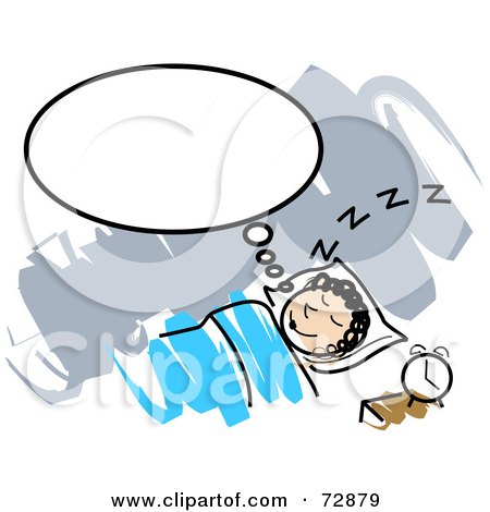 Royalty-Free (RF) Clipart Illustration of a Woman Thinking While In Slumber by r formidable