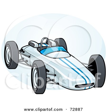 Royalty-Free (RF) Clipart Illustration of a Blue Forumula One Race Car by r formidable