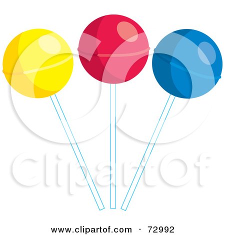 Royalty-Free (RF) Clipart Illustration of a Trio of Colorful Suckers by Rosie Piter