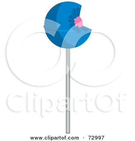 Royalty-Free (RF) Clipart Illustration of a Blue Sucker With A Bite Missing by Rosie Piter