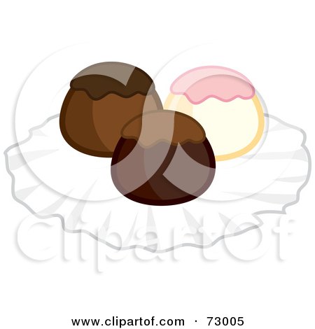 Royalty-Free (RF) Clipart Illustration of a Truffle Trio by Rosie Piter