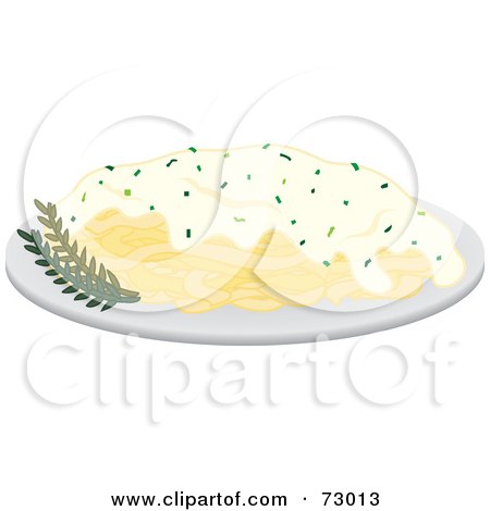 Royalty-Free (RF) Clipart Illustration of a Dinner Plate Of Fetuccini by Rosie Piter