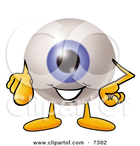 Clipart Picture of an Eyeball Mascot Cartoon Character Pointing at the Viewer by Mascot Junction