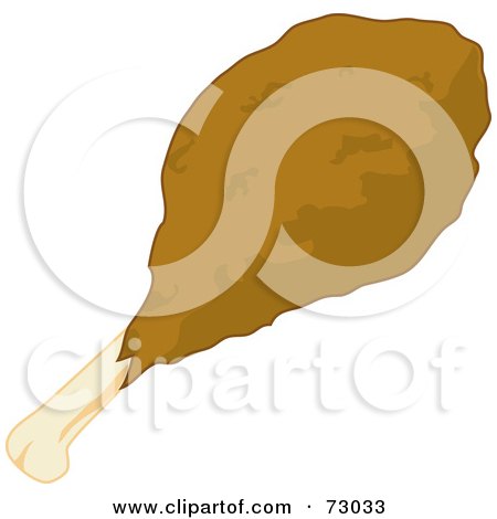 Royalty-Free (RF) Clipart Illustration of a Fried Chicken Drumstick by Rosie Piter