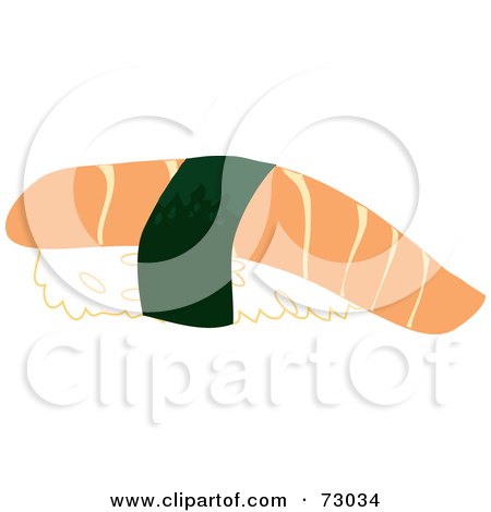Royalty-Free (RF) Clipart Illustration of a Salmon Sushi Roll by Rosie Piter