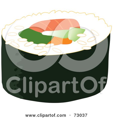 Royalty-Free (RF) Clipart Illustration of a Futomaki Sushi Roll by Rosie Piter