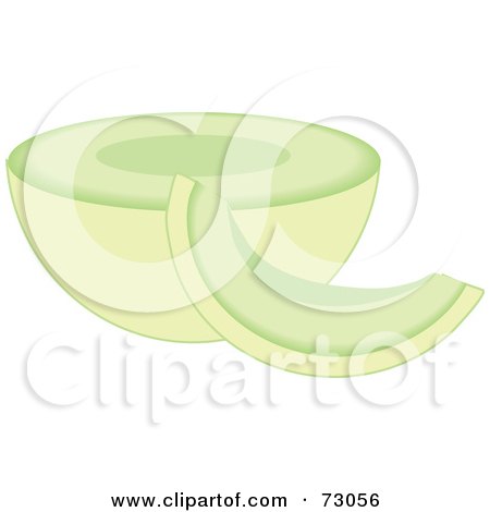 Royalty-Free (RF) Clipart Illustration of a Sliced And Halved Honeydew Melon by Rosie Piter