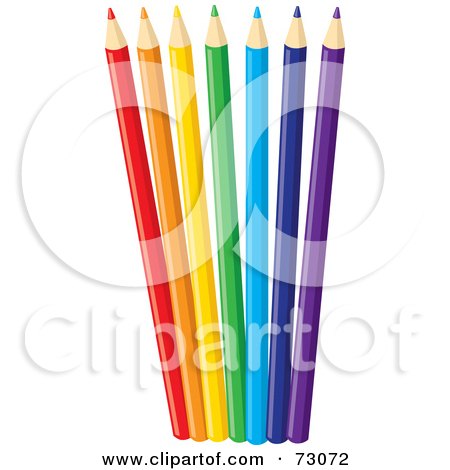Royalty-Free (RF) Clipart Illustration of a Group Of Fanned Colored Pencils by Rosie Piter