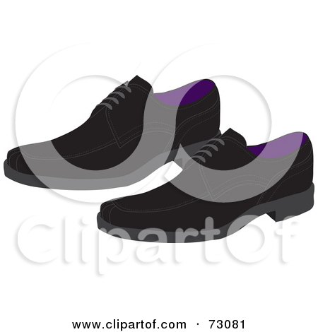 Royalty-Free (RF) Clipart Illustration of a Pair Of Black And Purple Shoes by Rosie Piter