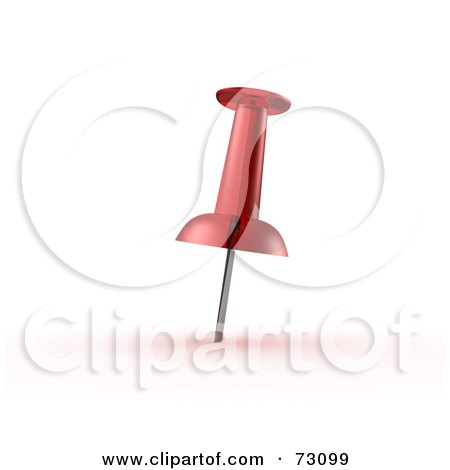 Royalty-Free (RF) Clipart Illustration of a 3d Single Red Map Pin In White by stockillustrations