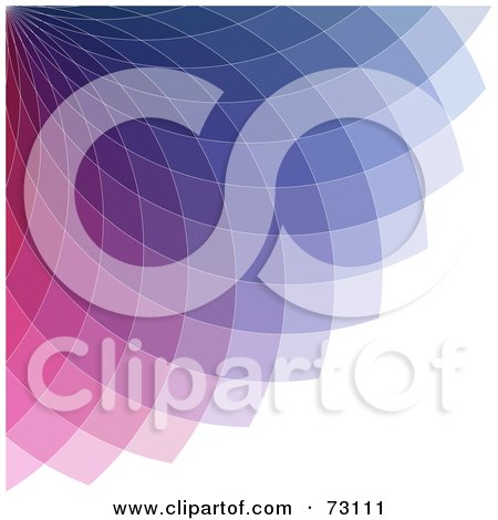 Royalty-Free (RF) Clipart Illustration of an Abstract Purple And Pink Mosaic Curve Background With White Space by elaineitalia