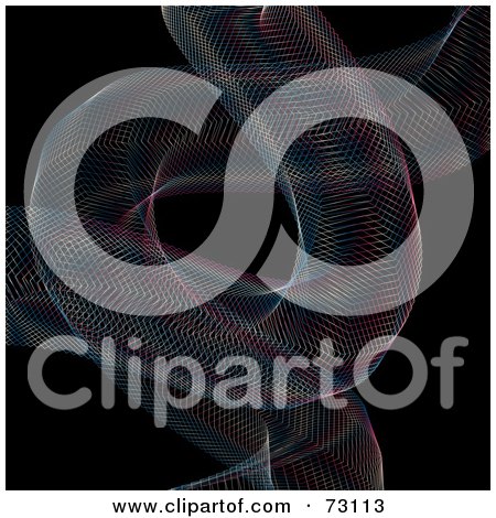 Royalty-Free (RF) Clipart Illustration of Colorful Spirograph Geometric Waves On Black by elaineitalia