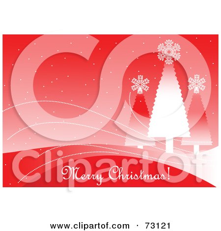 Royalty-Free (RF) Clipart Illustration of a Red Christmas Tree Background, With Sample Text For Visual Purposes by Pushkin