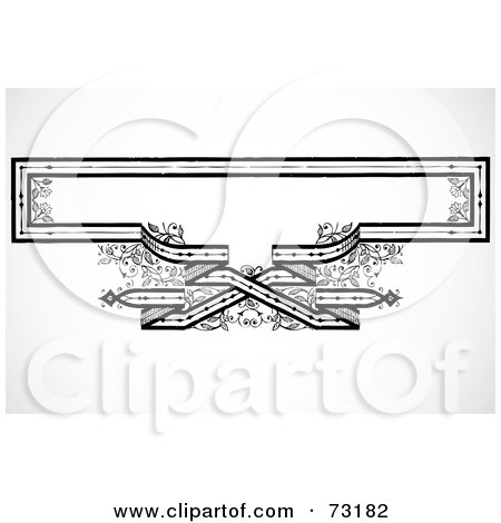 Royalty-Free (RF) Clipart Illustration of a Black And White Blank Text Box Border - Version 3 by BestVector