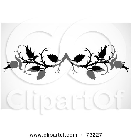 Royalty-Free (RF) Clipart Illustration of a Black And White Branch Border Design Element by BestVector