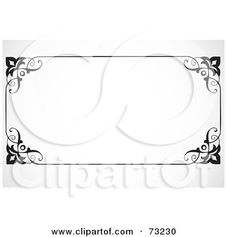 Royalty-Free (RF) Clipart Illustration of a Black And White Border Frame With Text Space - Version 1 by BestVector